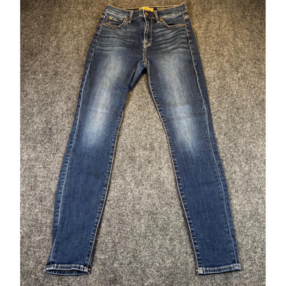 7‎ For All Mankind The Highwaist Skinny Blair Denim Jeans Blue Wash Size 28